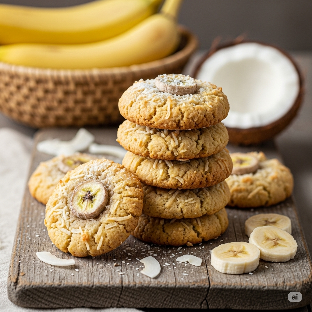 Biscoitos de Banana e Coco