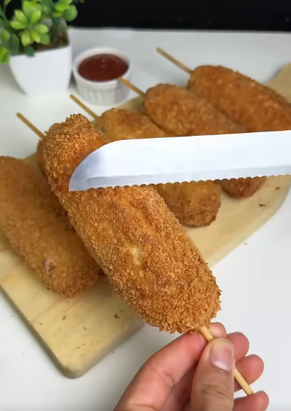 Hot Dog Coreano ou Korean Corn Dog em 5 Minutos