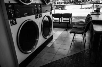 washing machines in laundromat