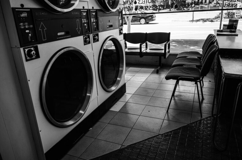 washing machines in laundromat