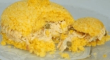 Cuscuz recheado com frango